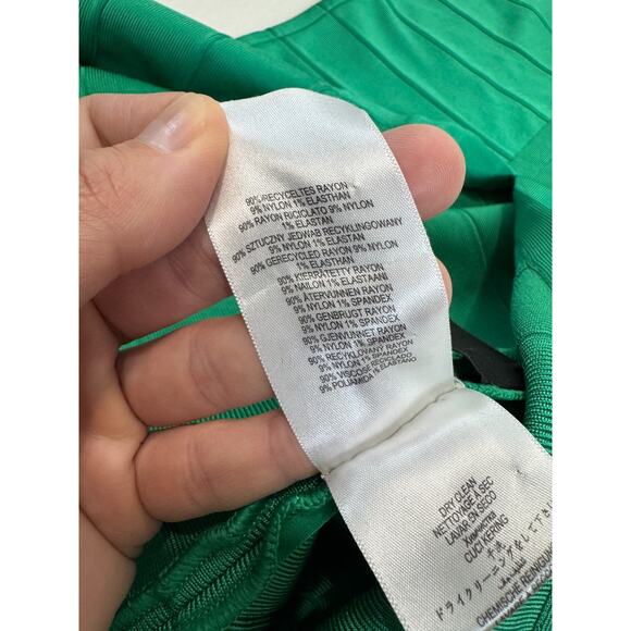 HERVE LEGER Kelly Green Halter Bandage Maxi Dress Gown Bodycon Size XS Ret $1100 - Picture 13 of 13